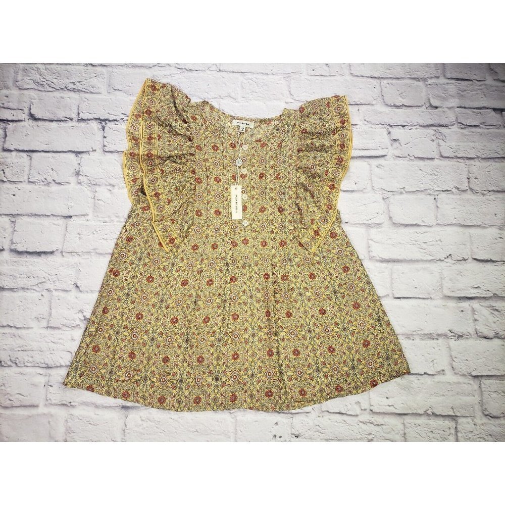 Max Studio Womens Size Small Flutter Sleeve Short-Sleeve Blouse